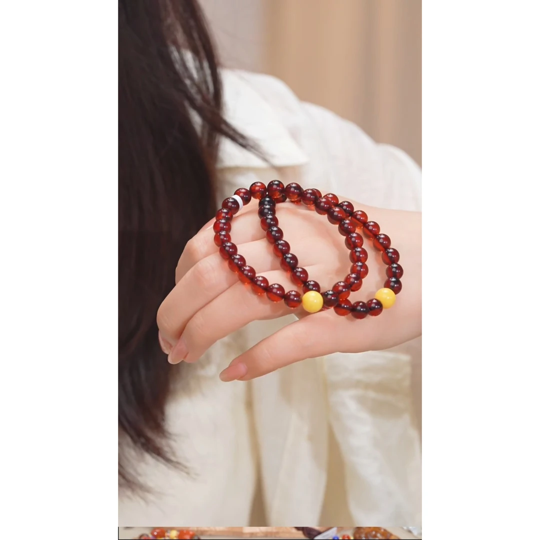 未镶嵌血珀手串（多样性发一）卡7-8@@I0504