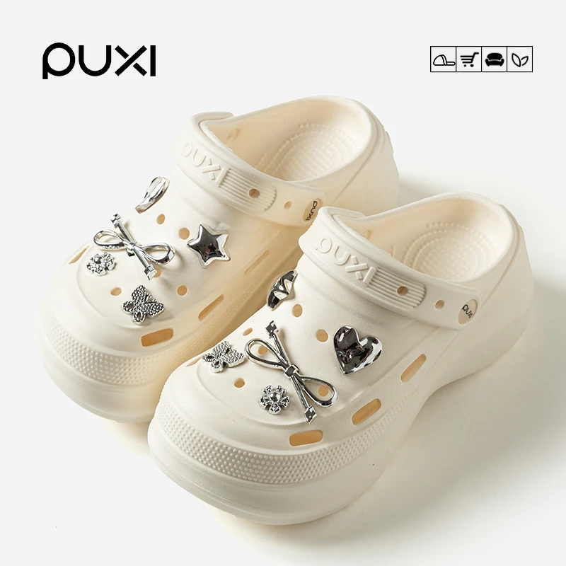 【朴西】洞洞鞋女士增高8CM厚底橡塑EVA外穿时尚休闲软底防滑拖鞋2