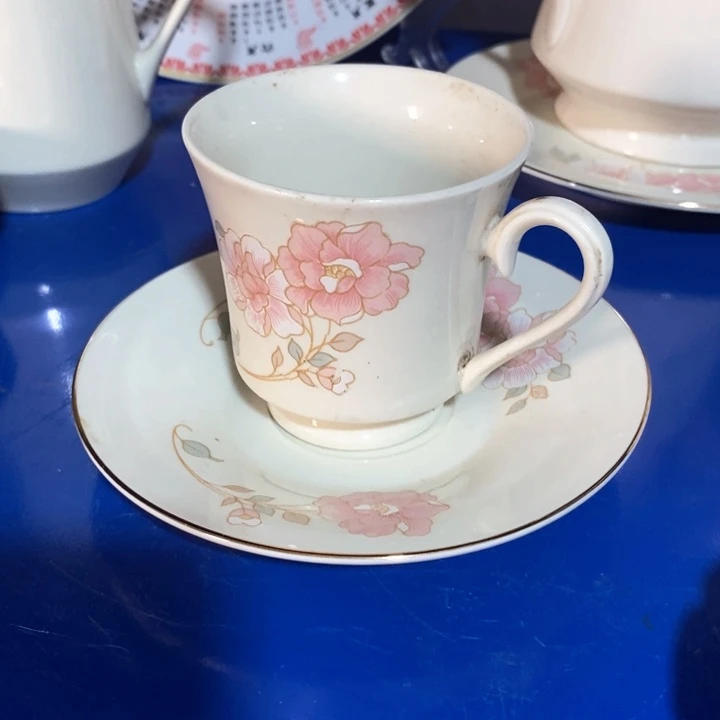 瓷片春蕾象牙瓷咖啡杯碟