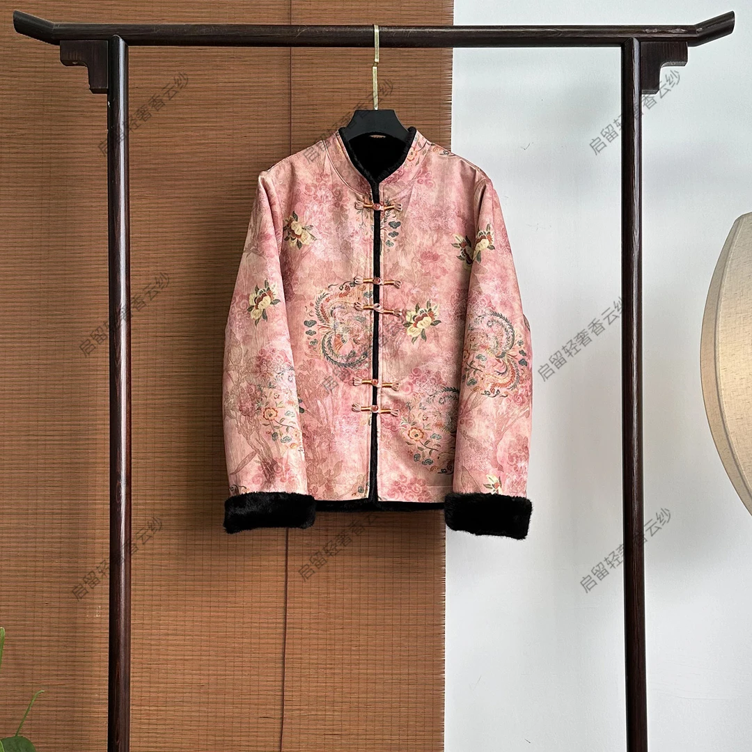 【253385】粉伶凤栖 新中式国风 加厚外套