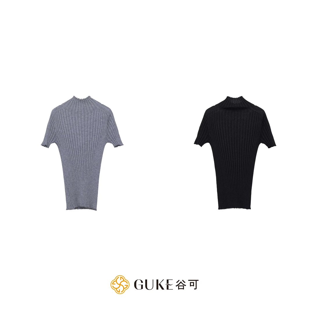 GKE/谷可MS6031 时尚气质简约坑条百搭毛衫2025新款