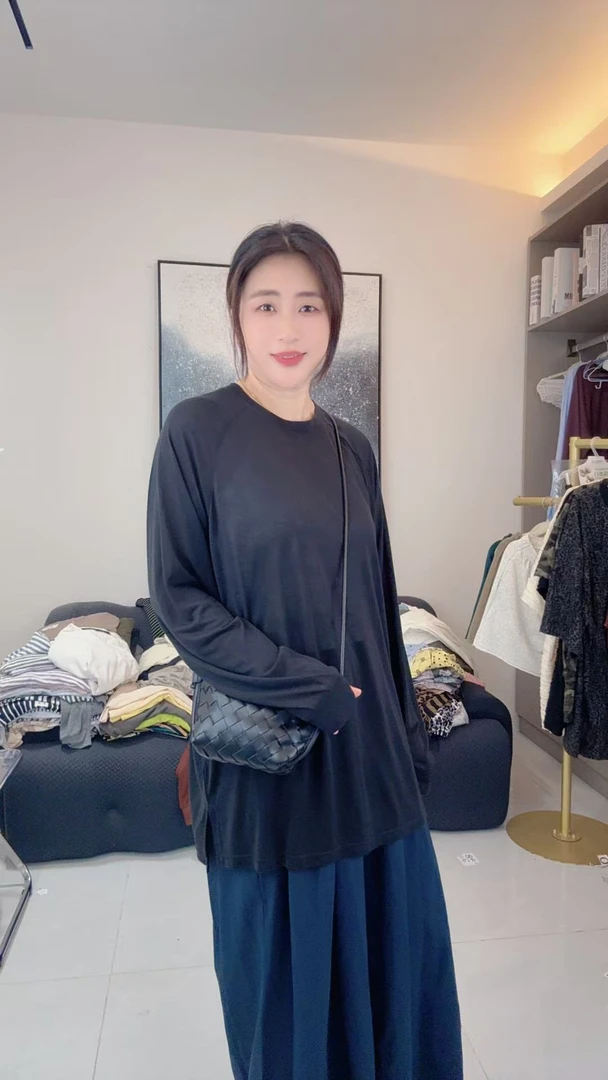 2025夏季薄款休闲天丝洋气百搭潮流上衣-1