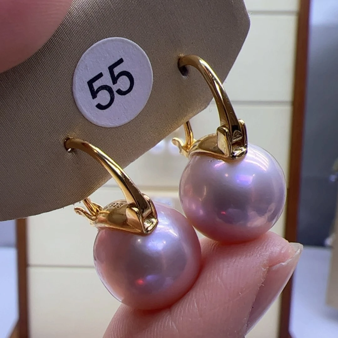 淡水珍珠耳饰银S925镶嵌