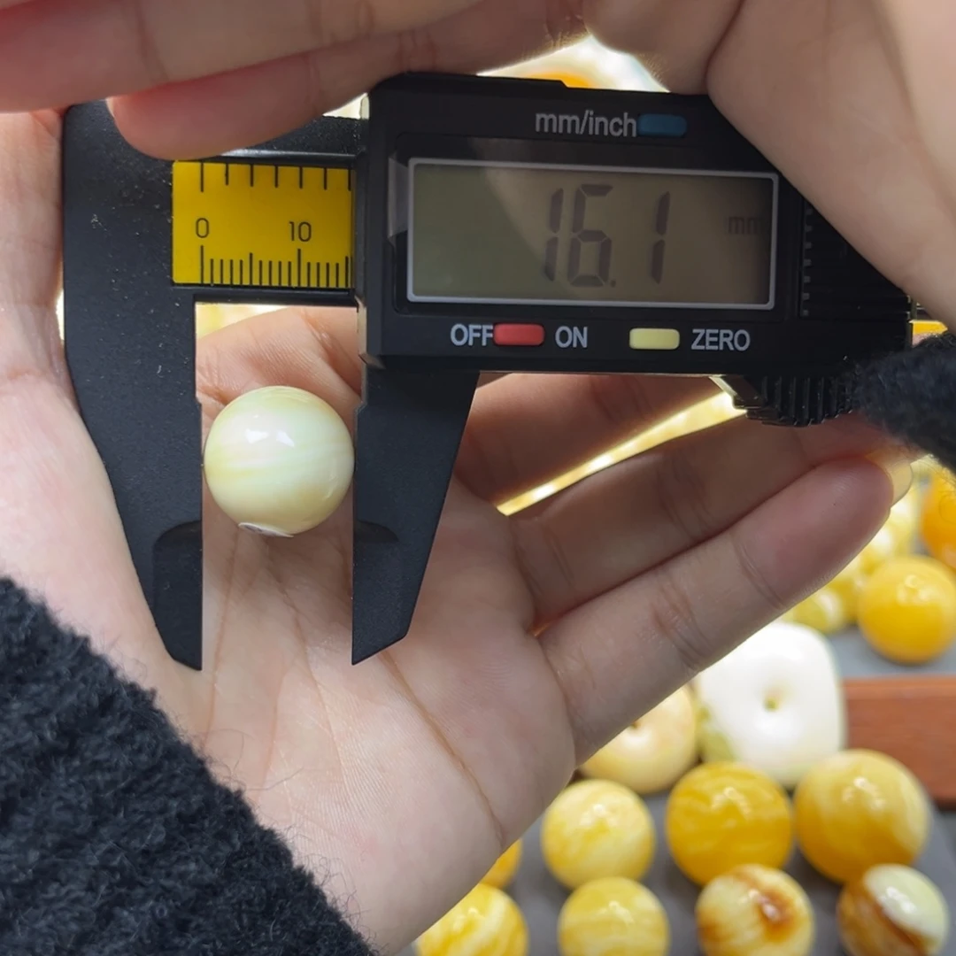 琥珀未镶嵌手串单珠圆珠