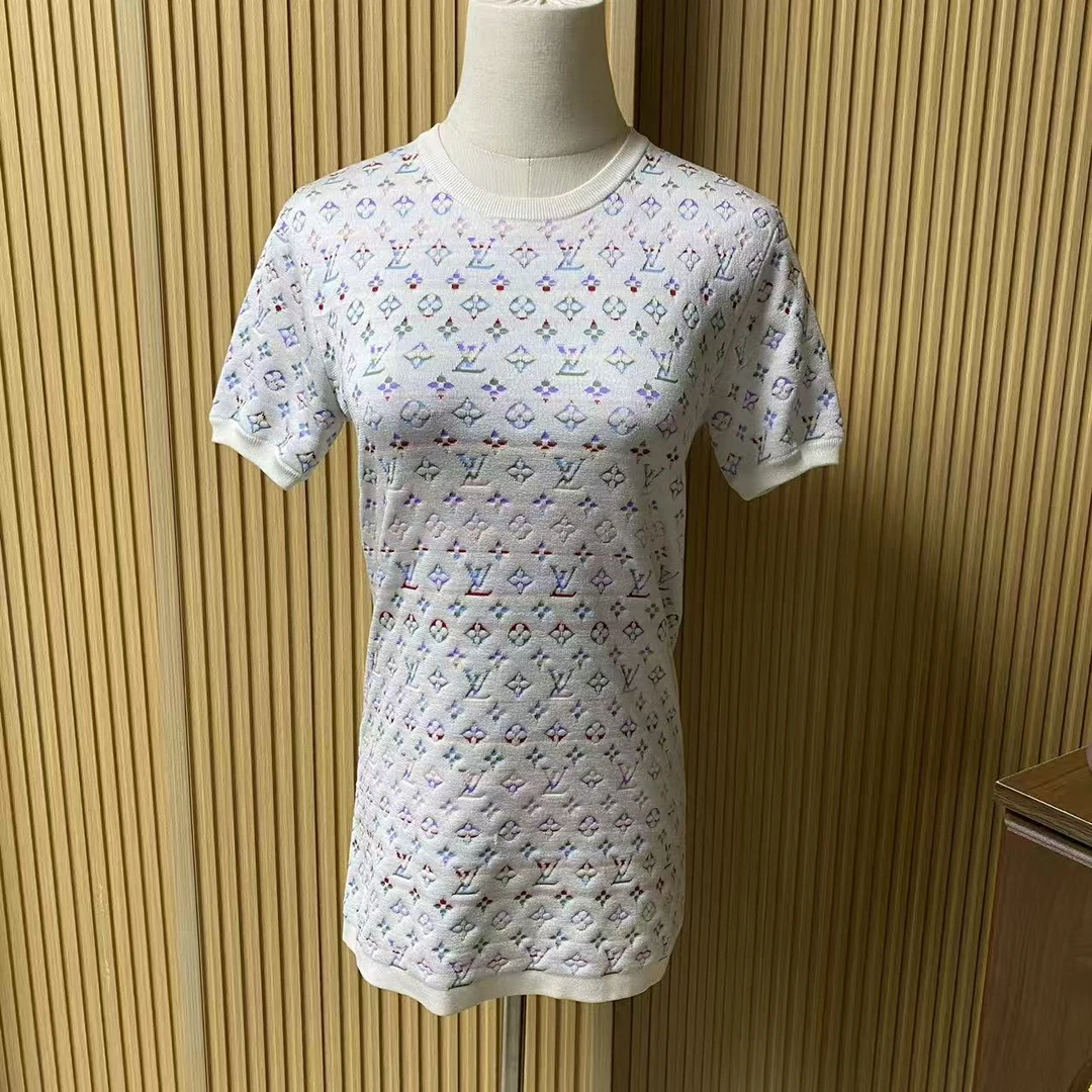 95新 LouisVuitton/路易威登 路易威登s码白色满印短袖/02400035