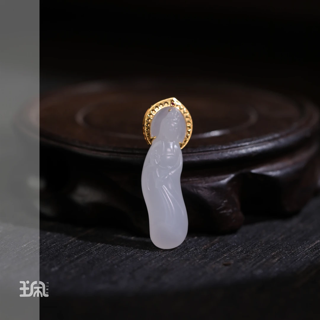 单坠/樱闪缘|和田玉*18K金镶嵌CYB25011317多样性发其一（P）