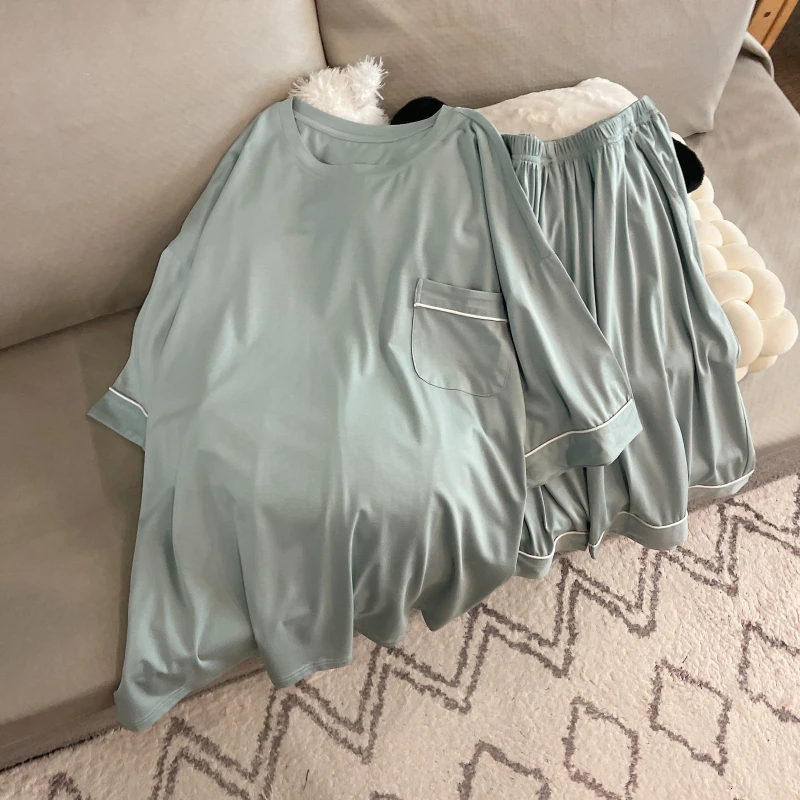 2025新款睡衣男士夏季大码凉感短袖薄款可外穿灰色夏天套装家居服