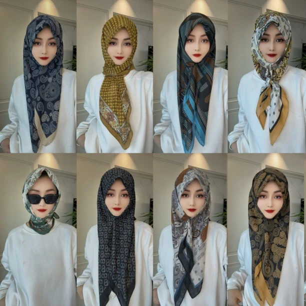 阿蕊福利新款棉麻休闲冬季方巾头巾（配盒针）