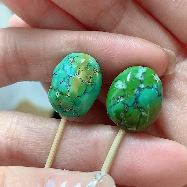 绿松石珠宝奇石未镶嵌水***～