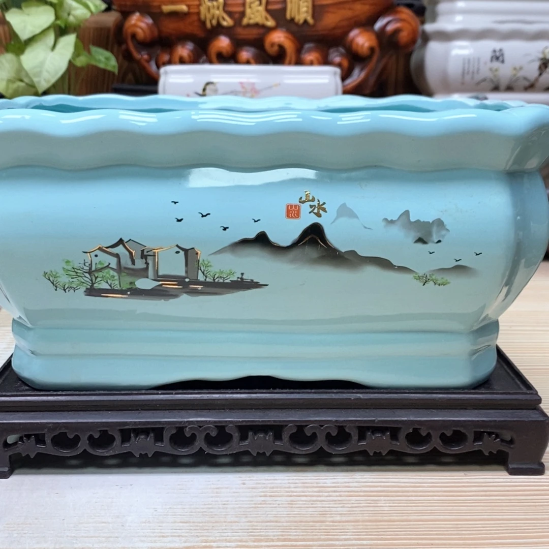 紫砂花盆陶瓷艺术花盆陶瓷