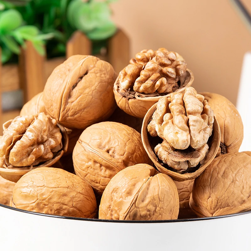 新疆特产疆能量纸皮核桃手捏即开皮薄肉厚原味500g*3