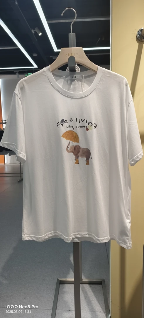 卡通夏季情侣时尚短款T恤卡通动漫简约拼色印花套装短袖圆领