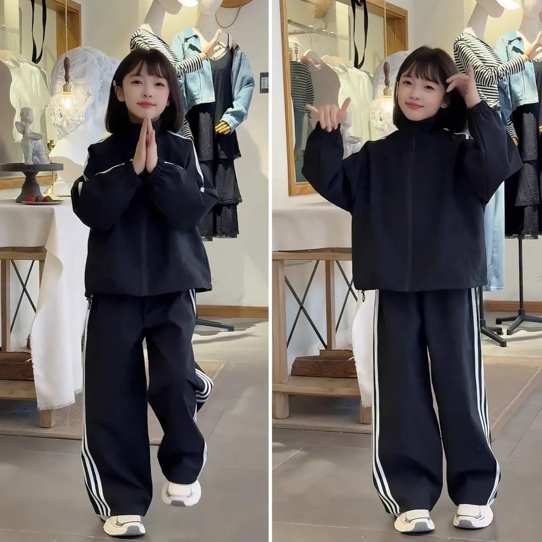 春秋季女童装韩系外套裤子套装2025新款儿童女孩大童时髦洋气秋装
