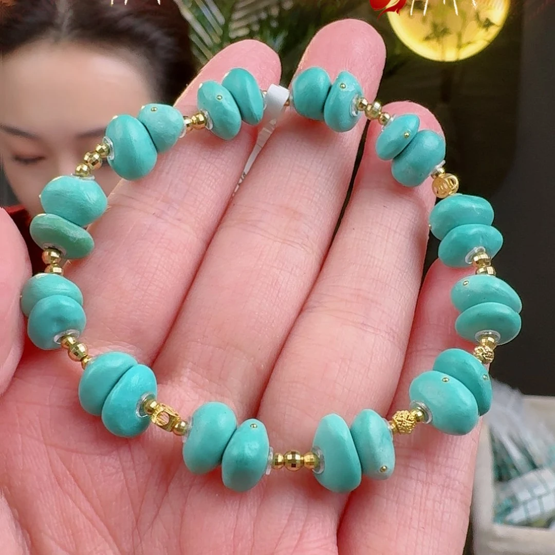 绿松石珠宝奇石18K金镶嵌