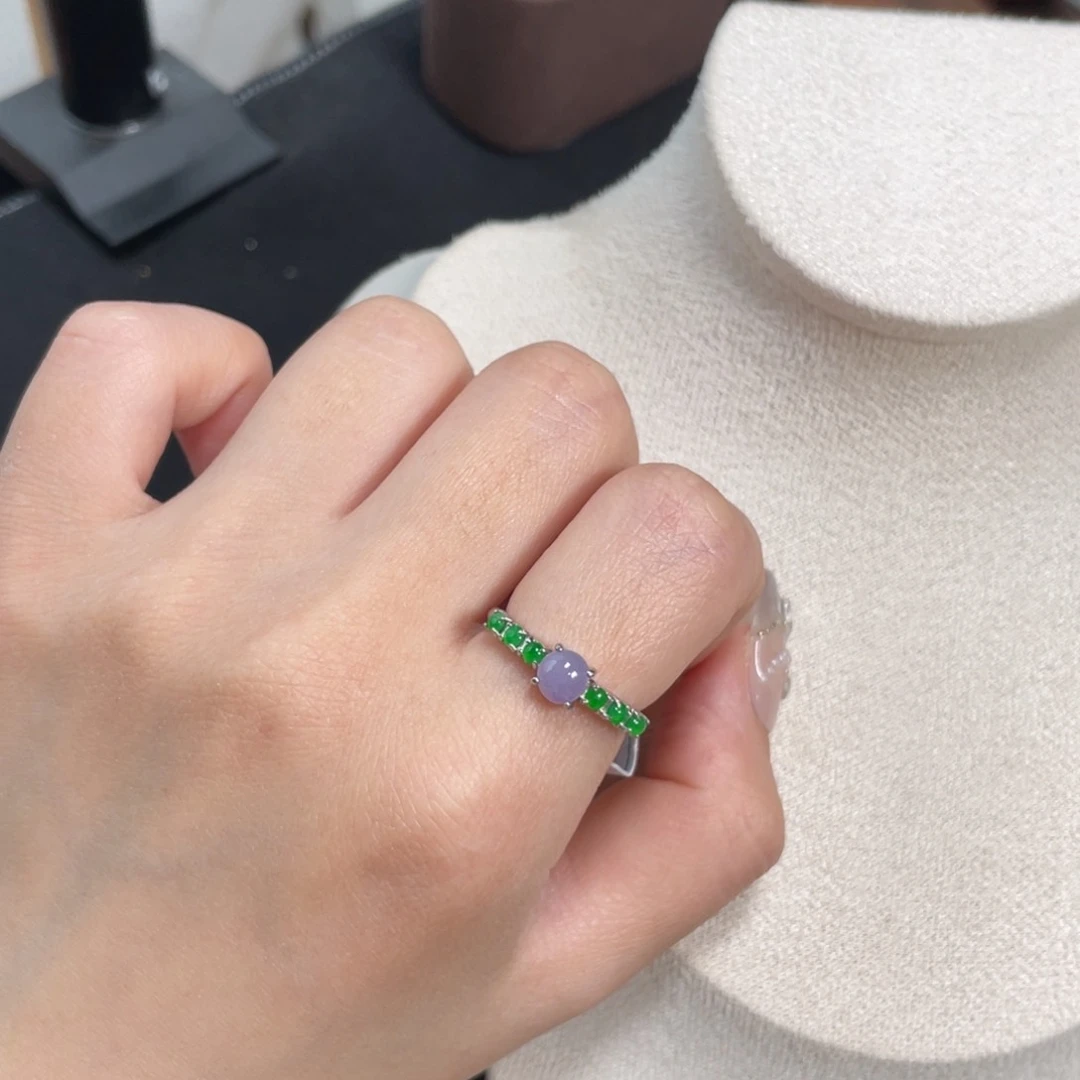 翡翠戒指银S925镶嵌154988