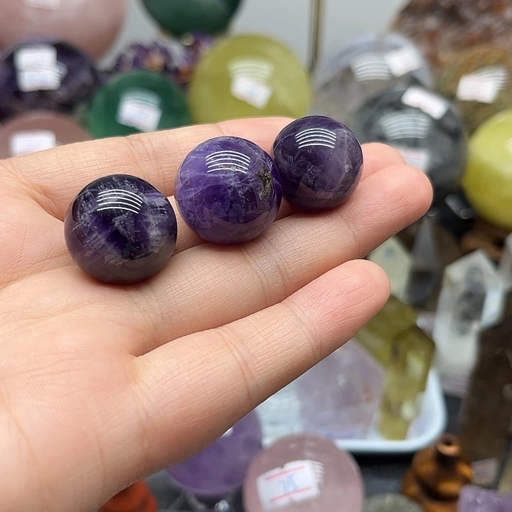 未镶嵌珠宝半成品水晶40克紫水晶球