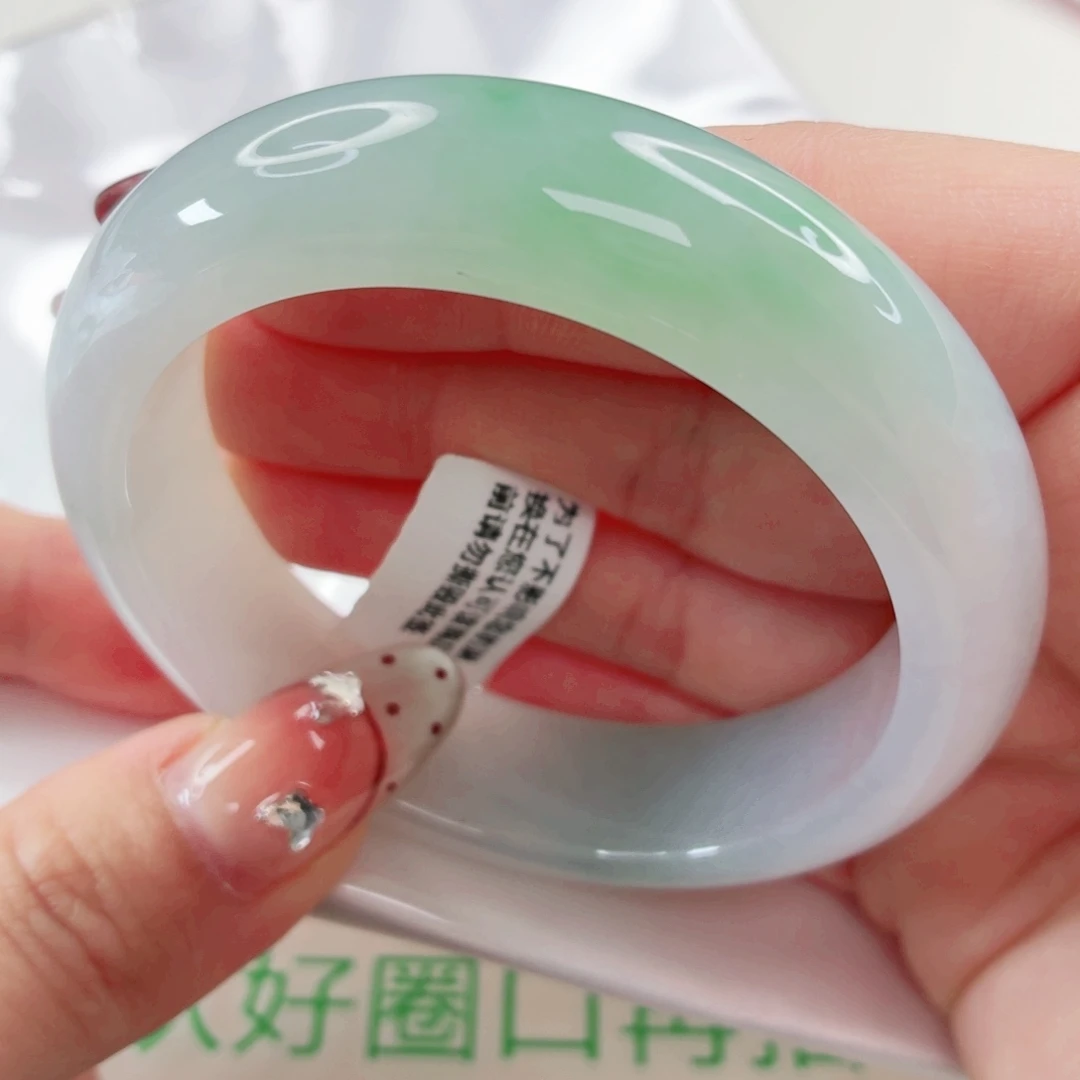 翡翠未镶嵌手镯缅甸天然A货翡翠54.2