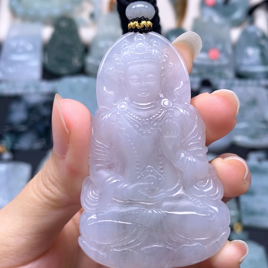 翡翠未镶嵌颈饰度母