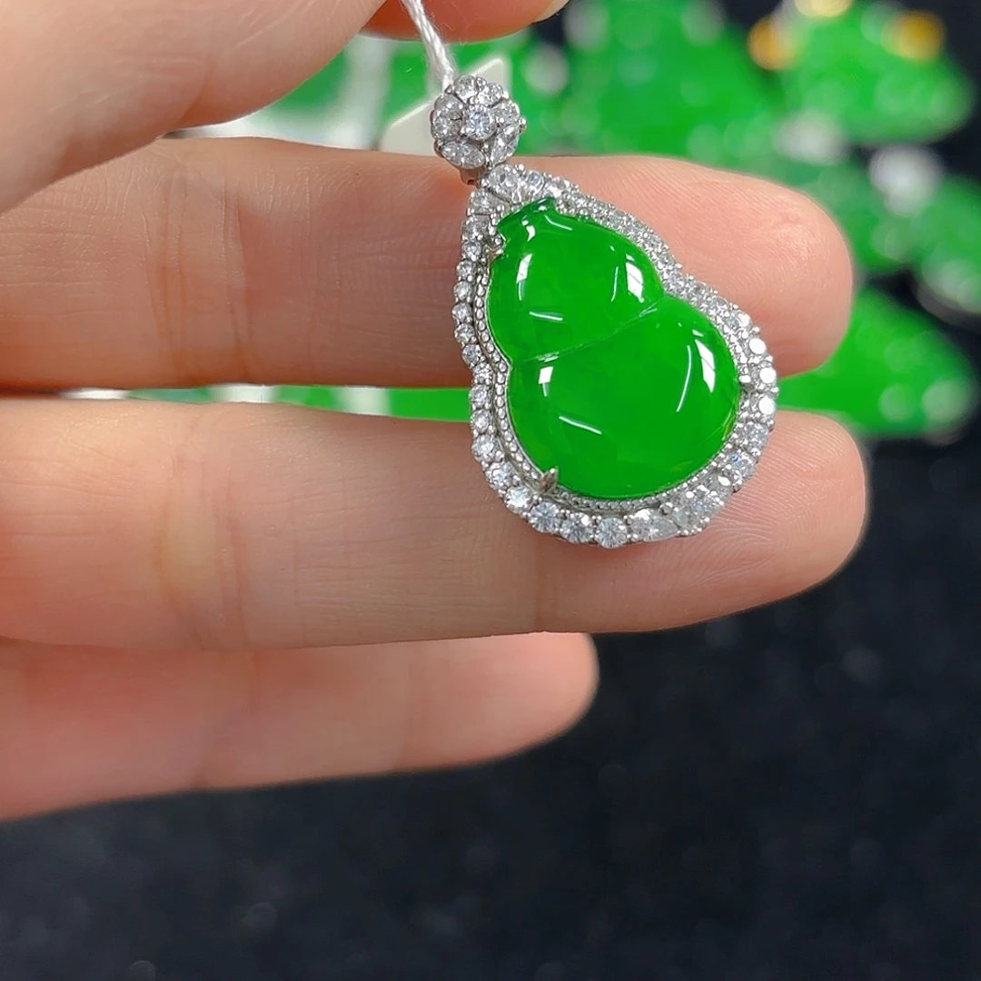 翡翠银S925镶嵌吊坠(不含链)