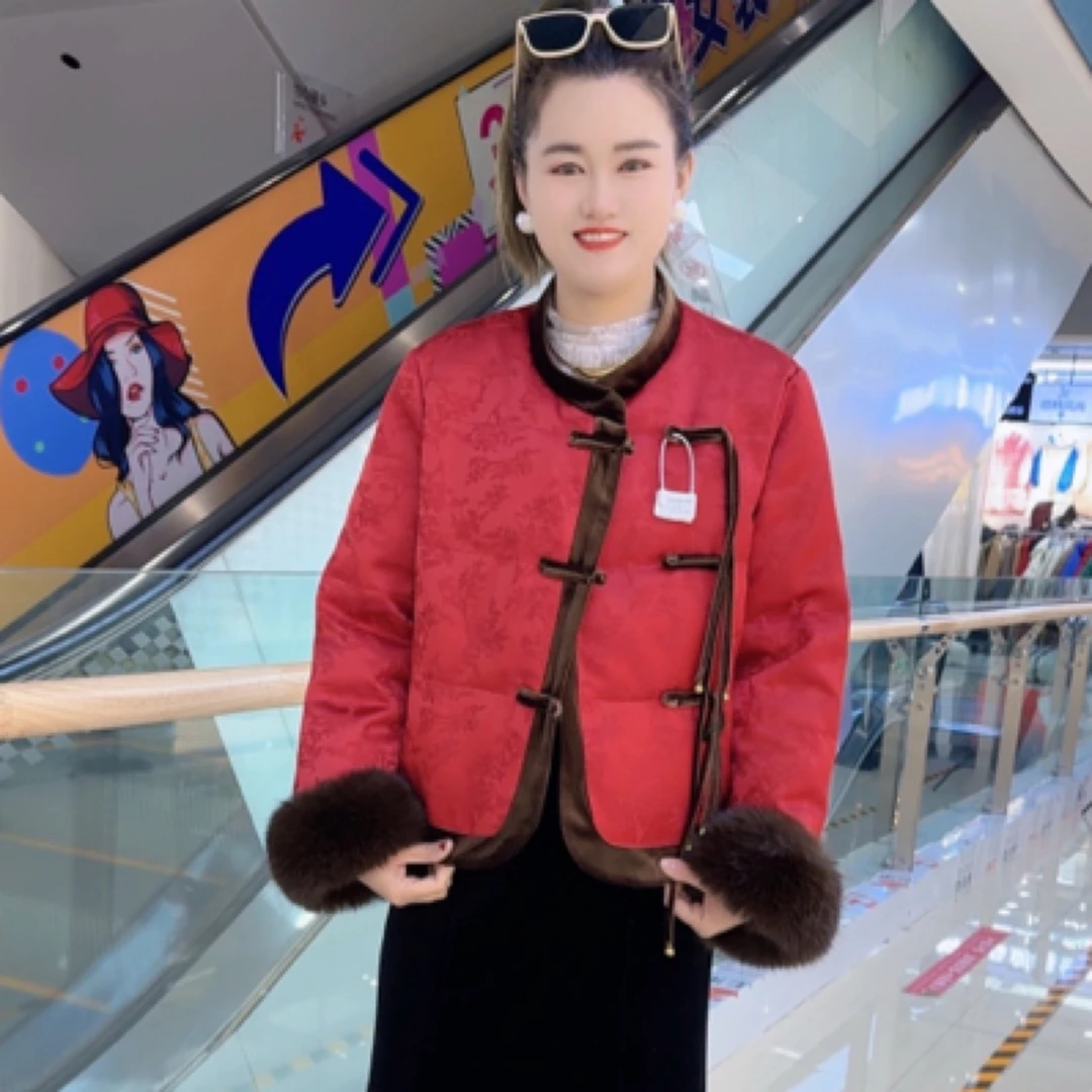 2024冬季加棉加厚国风轻奢新中式加厚短外套网红重工流苏盘扣