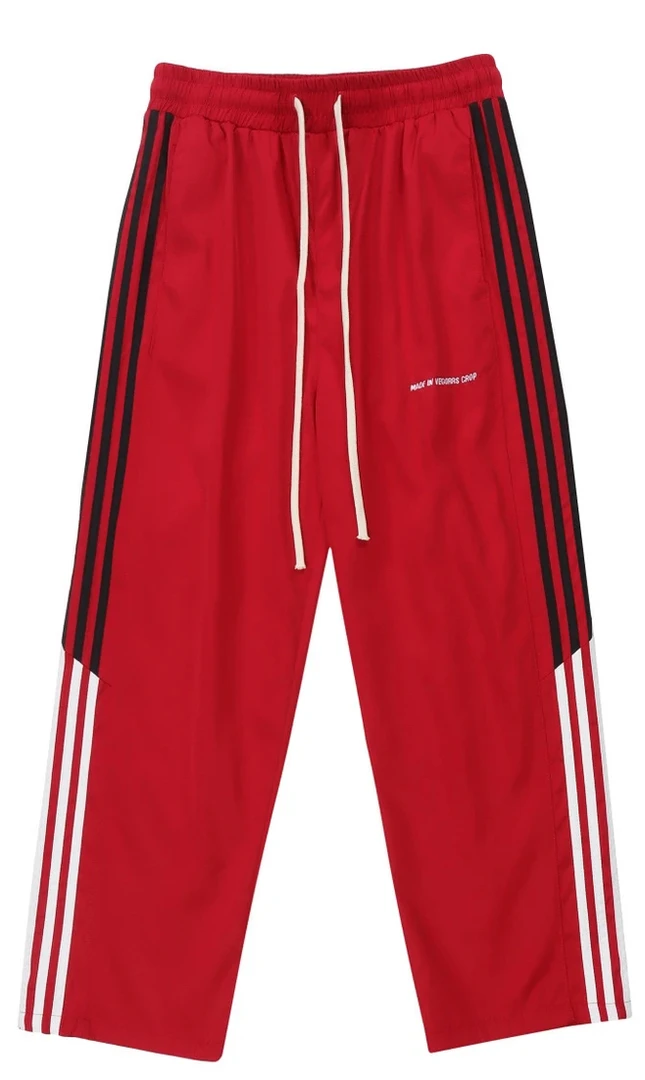 （C3-4#2905）三色侧边彩色条纹透气休闲运动长裤