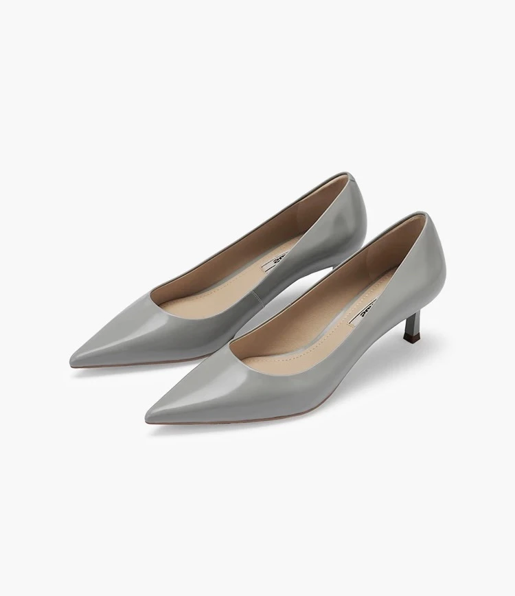 A101 气质时尚百搭尖头浅口细跟单鞋 超软牛皮四叶草AAE64