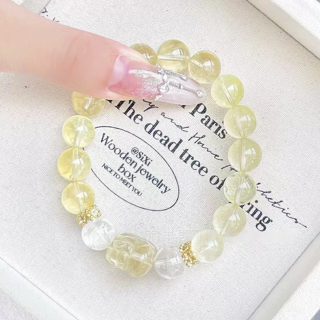 财财运运柠檬晶貔貅手链天然水晶手串爆款饰品新款手链