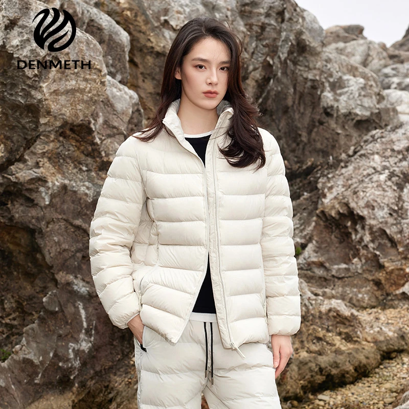 登美司【95白鹅绒】2025秋冬新款排骨衣短款羽绒服立领保暖外套轻薄