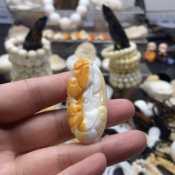 非金属贝壳贝雅轩工艺品三色如意