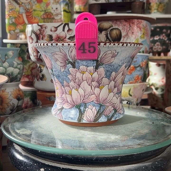 景德镇手绘花盆满38包邮