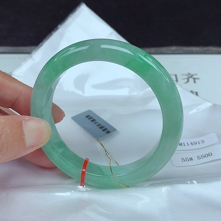翡翠未镶嵌手镯55圈4913
