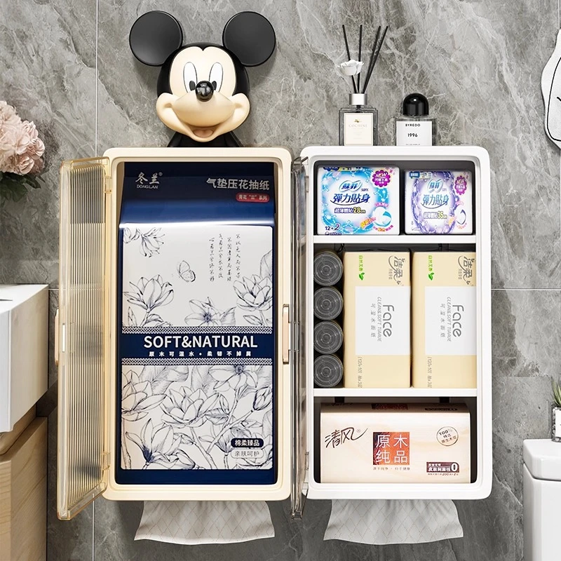 优勤卫生间厕纸盒置物架免打孔厕所壁挂式防水湿厕纸收纳纸巾盒