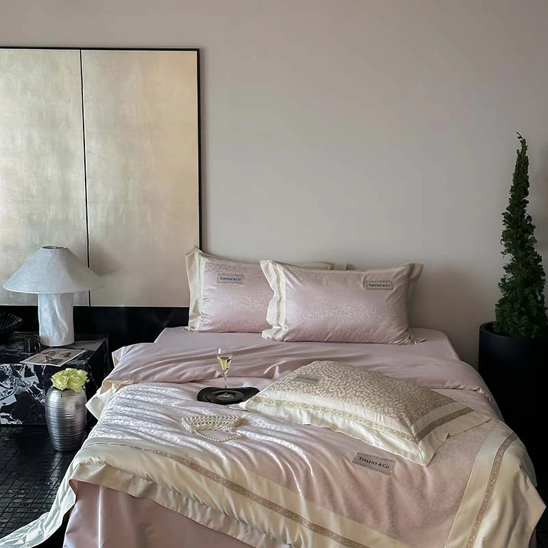 【晴美】兰精天丝提花四件套-爱乐之城系列-粉