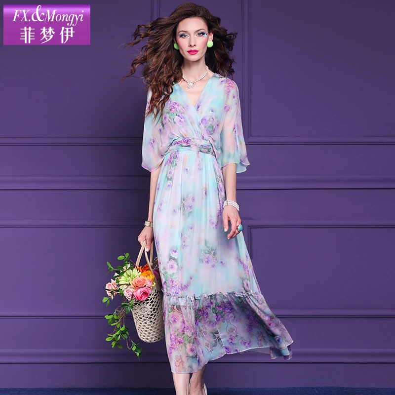 菲梦伊新款桑蚕丝时尚连衣裙58544