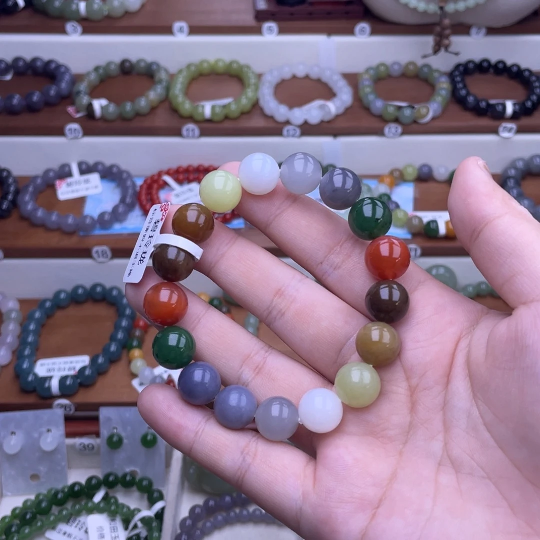 未镶嵌手链和田玉多宝12mm