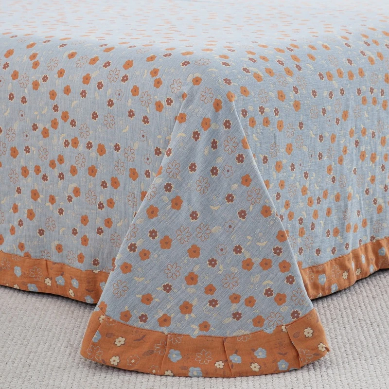 40支单件【圆角贴边床单】纯棉色织提花双层纱A类母婴级无甲醛