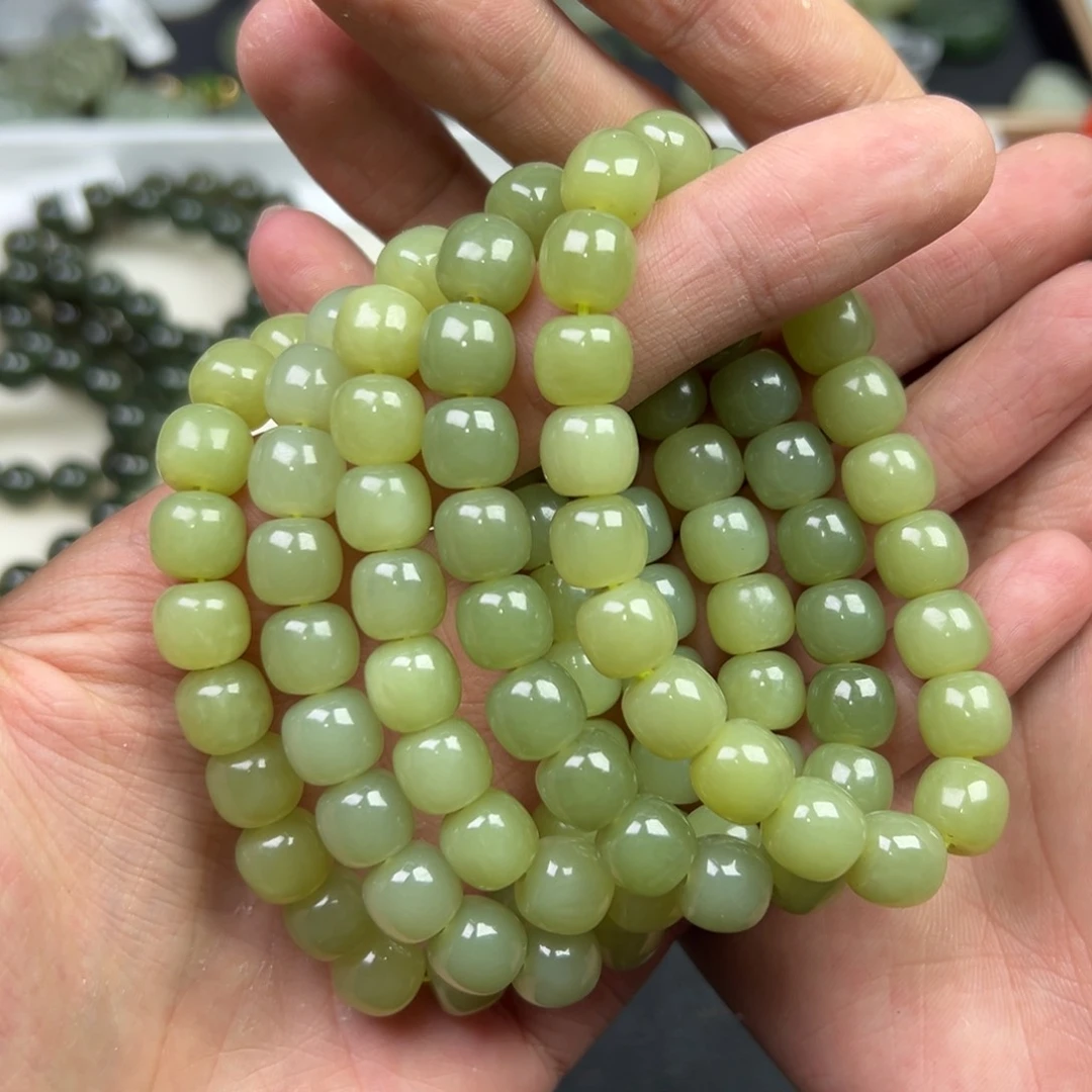 和田玉手链未镶嵌青黄口卡10老型多样性拍一发一