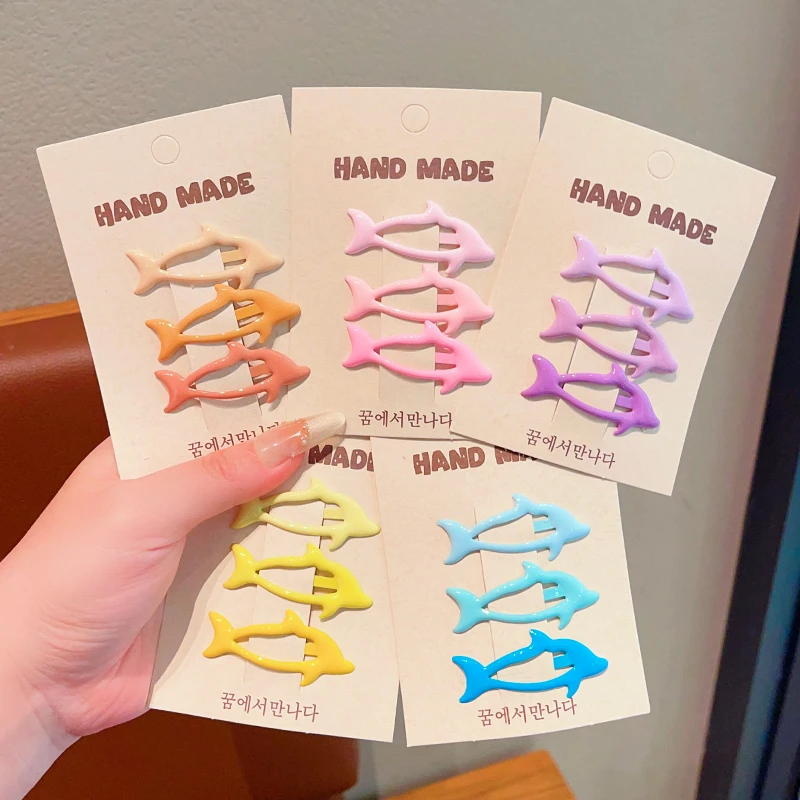 儿童发夹夏日可爱多巴胺小海豚发卡女童刘海碎发夹子头饰发饰bb夹