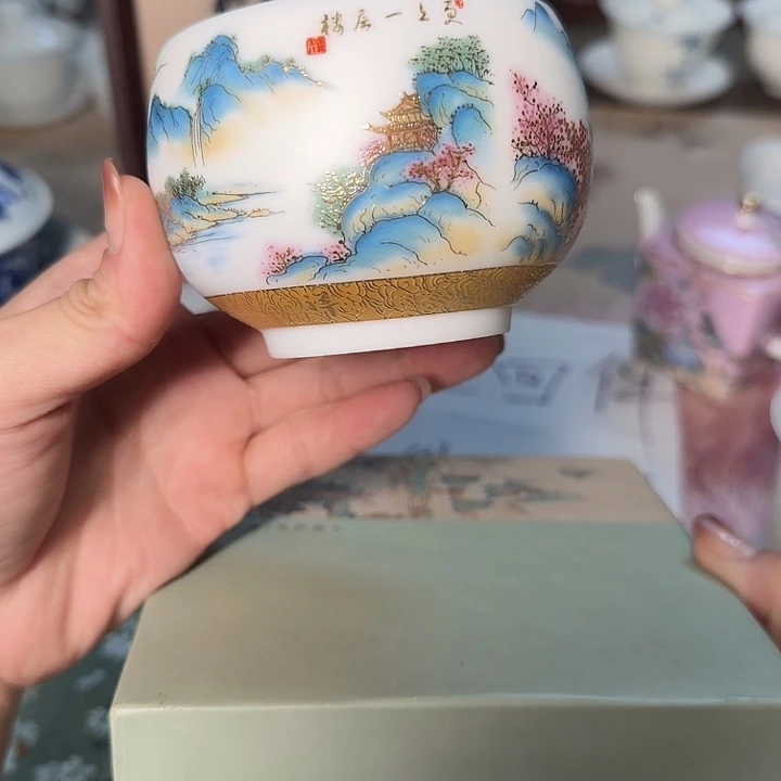素烧羊脂玉主人杯更上一层楼
