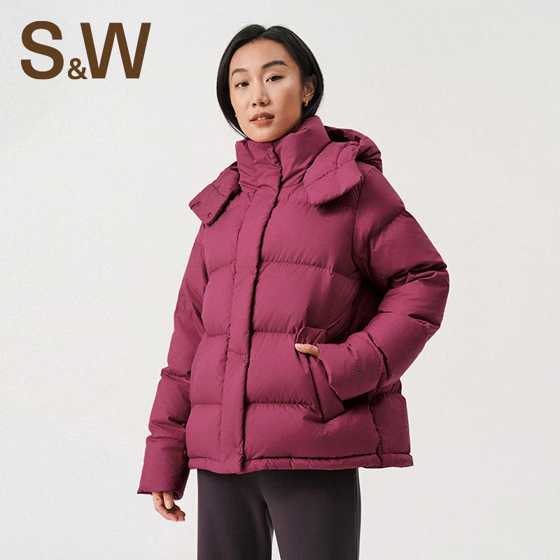 SW秋冬户外轻盈保暖羽绒服90白鸭绒时尚显瘦百搭好穿连帽款1215