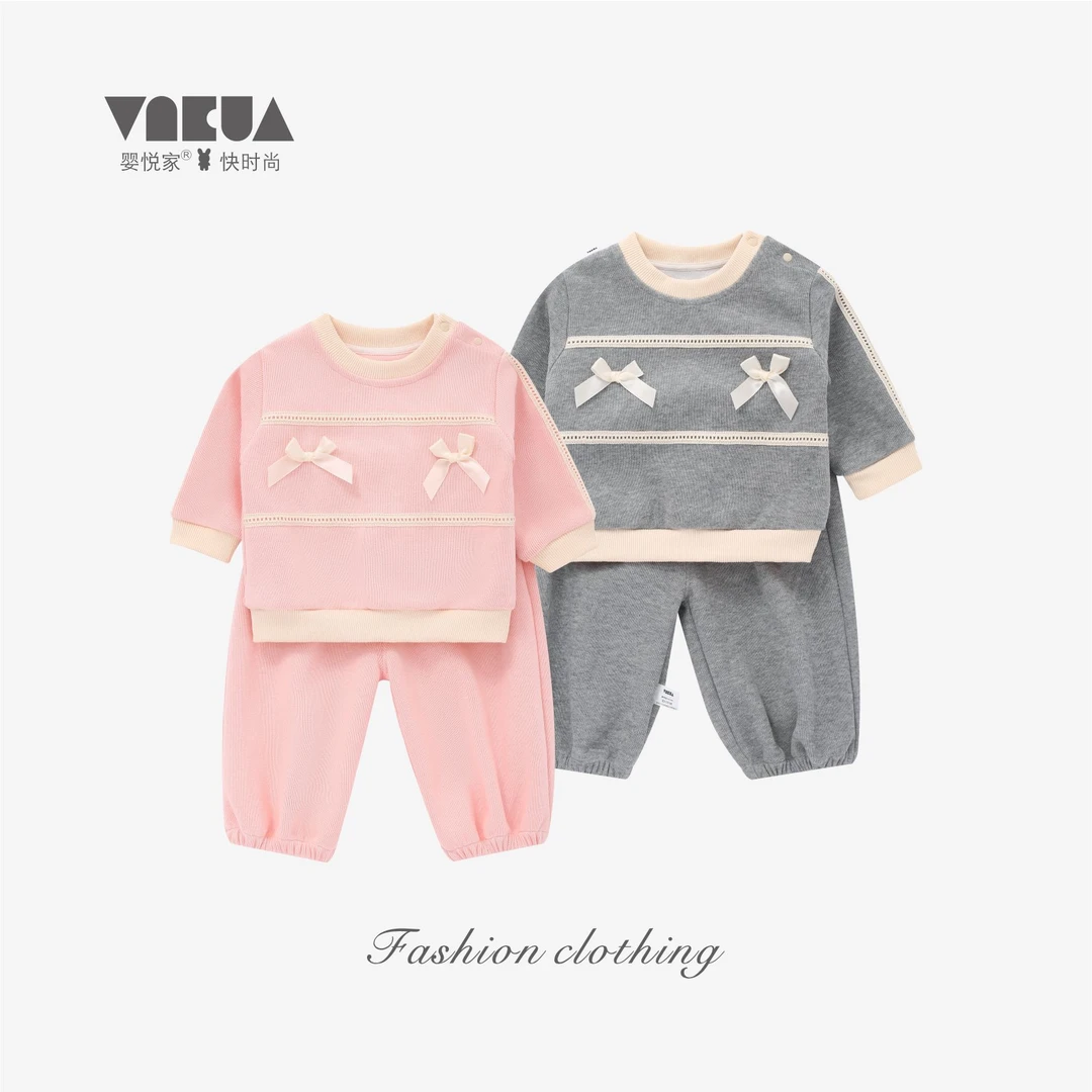 婴悦家春秋款女宝宝洋气运动休闲时尚小狗女童简约套装 87934