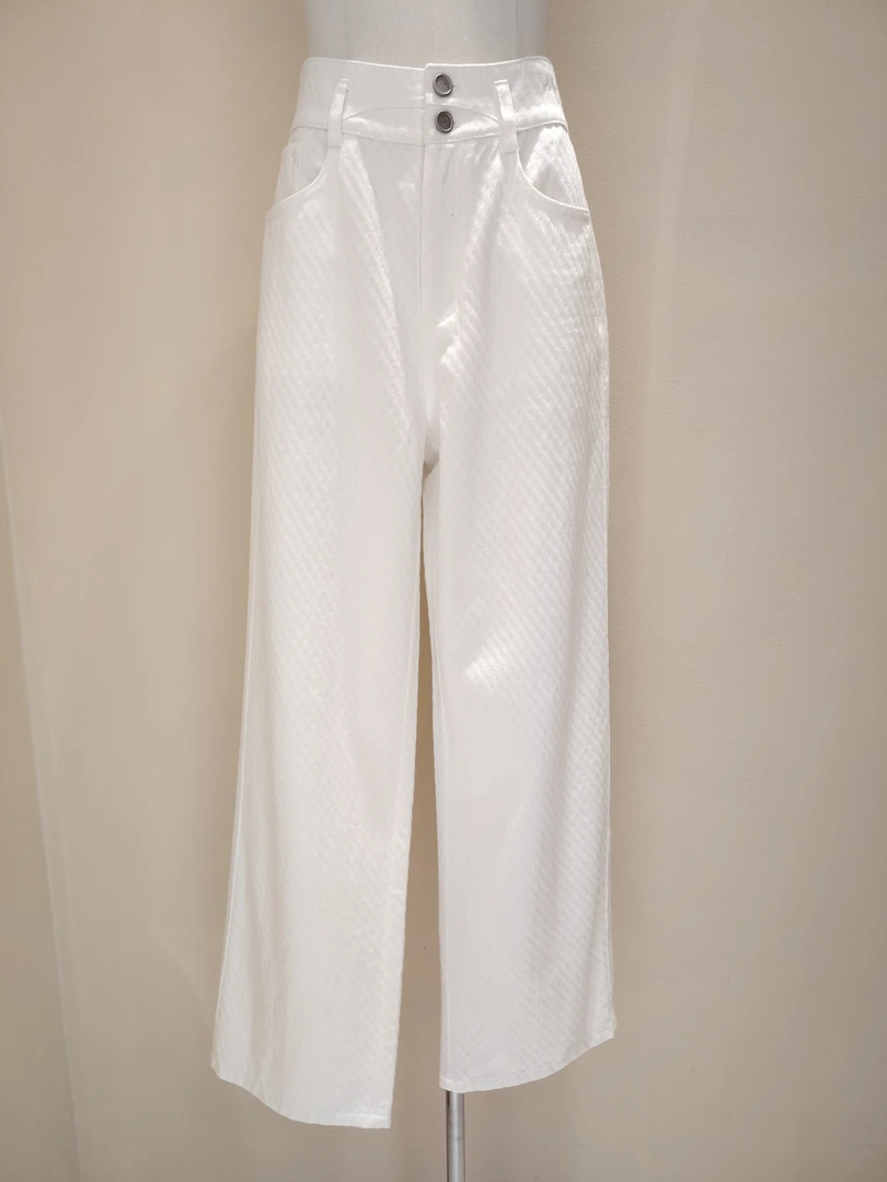 FONMEY梵迷牛仔白色直筒裤