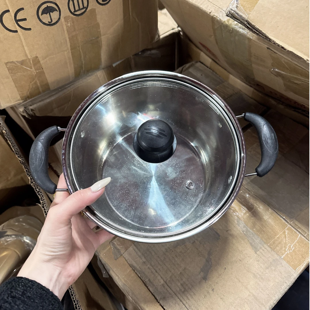 复合底双耳加厚不锈钢单底汤锅奶锅小火锅多用迷你小锅电磁炉通用