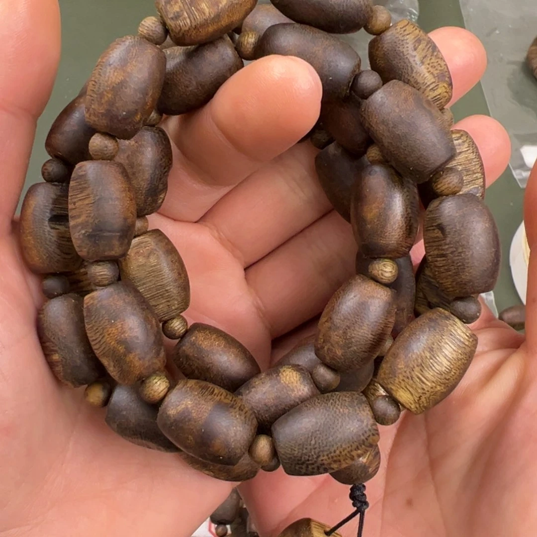 沉香手串海南流油王留疤多圈多样性发一1.3/59g