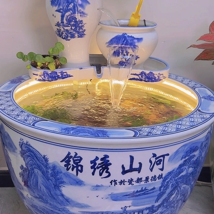 摆件景德镇陶瓷源头工厂青花瓷9件套
