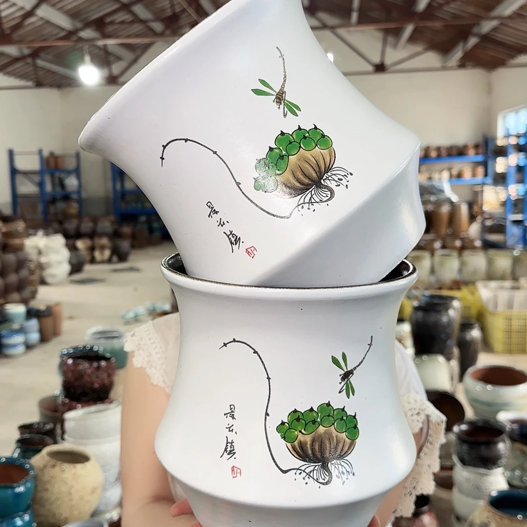 紫砂花盆高20口20