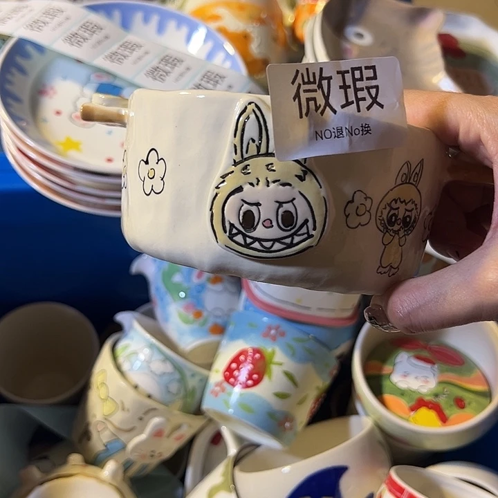 摆件不退不换高温釉下彩