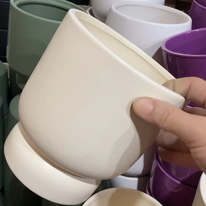 陶盆有孔 瑕疵针孔漏釉介意勿拍外口 14外高16