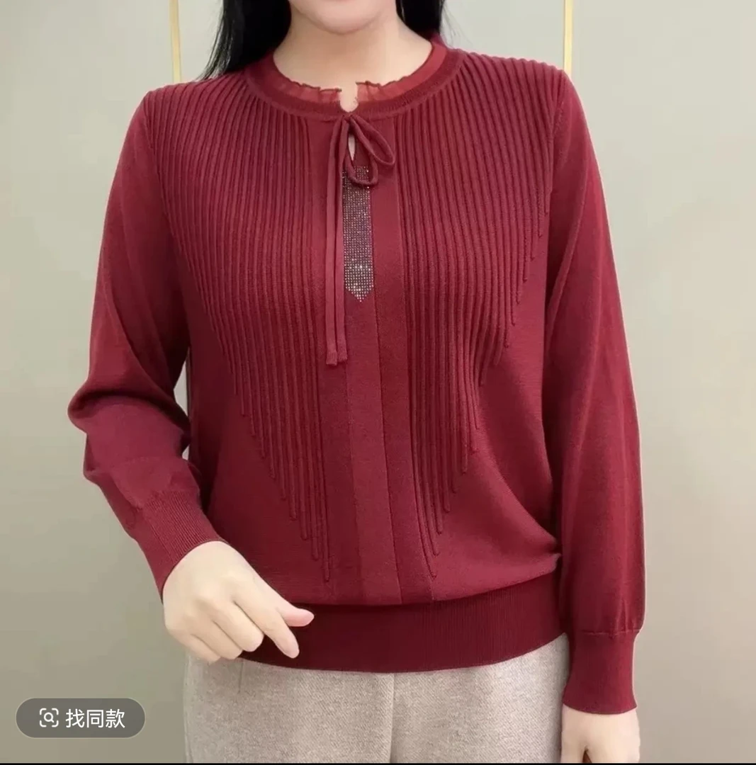 打底衫秋冬新款妈妈2025爆款小衫中老年宽松洋气春秋时尚打底衫