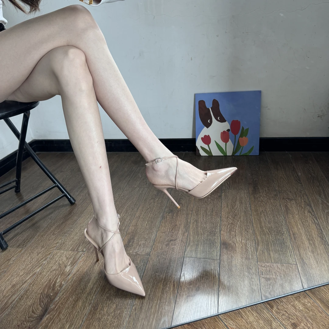 裸色高跟鞋女不累脚高级感细跟单鞋夏季黑色凉鞋女款2025新款爆款